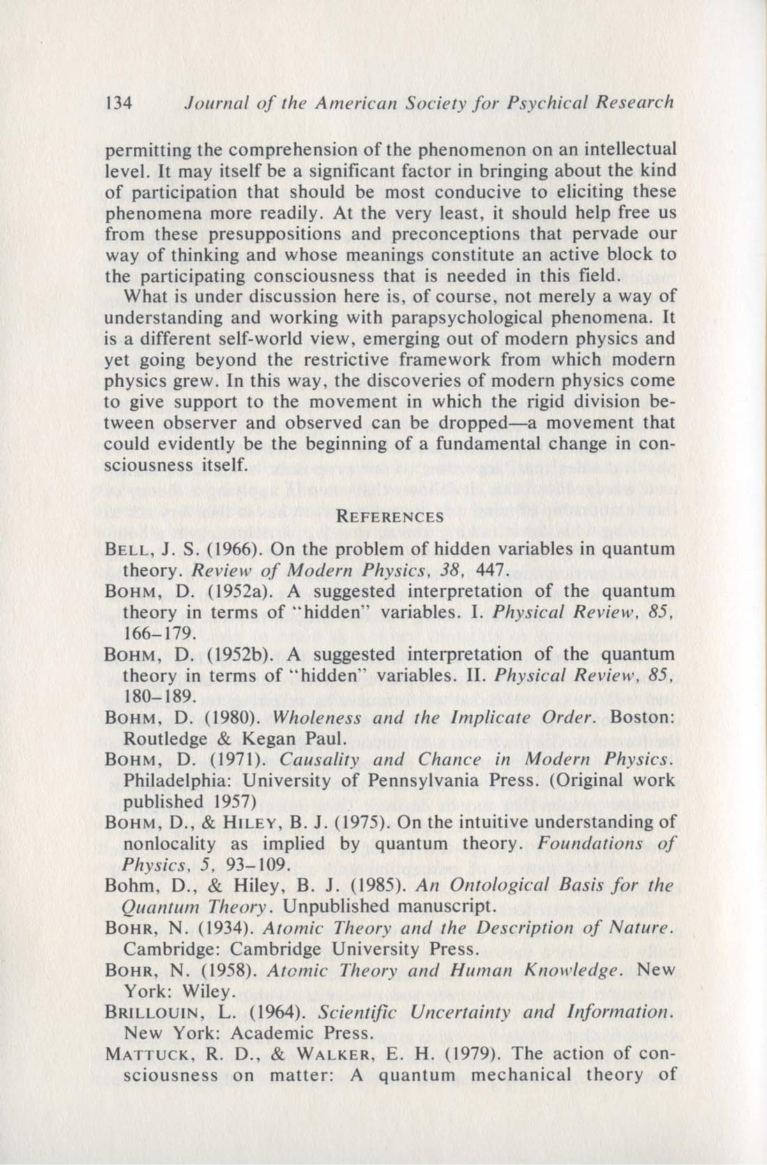 A New Theory of the Relationship of Mind and Matter, page 22 of 23
