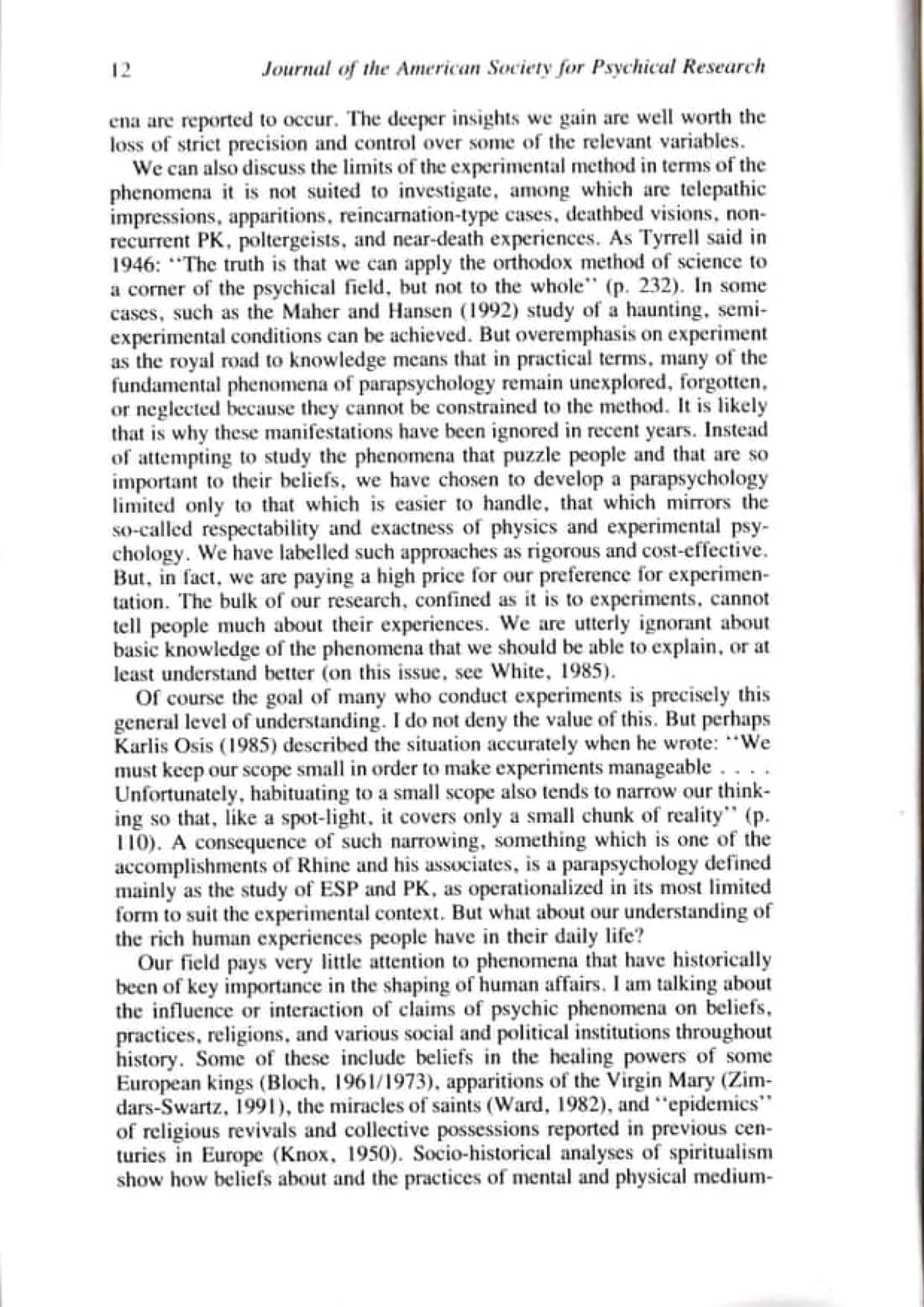 The Place of Spontaneous Cases in Parapsychology, page 12 of 34