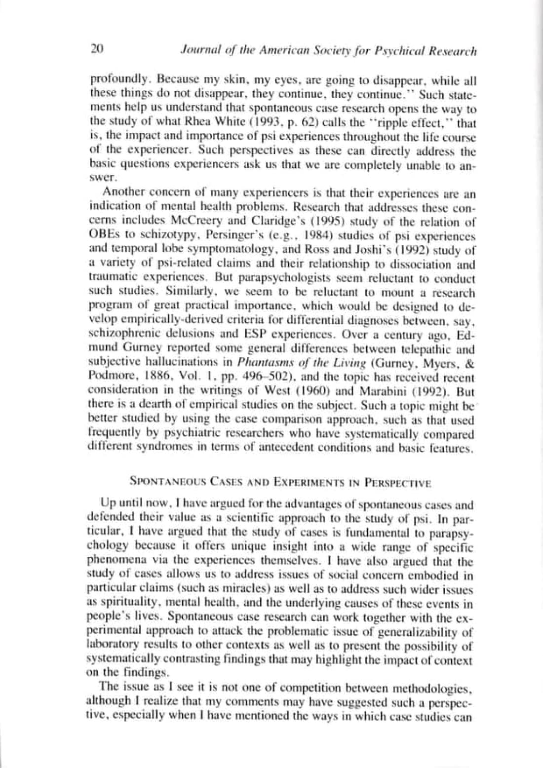 The Place of Spontaneous Cases in Parapsychology, page 20 of 34