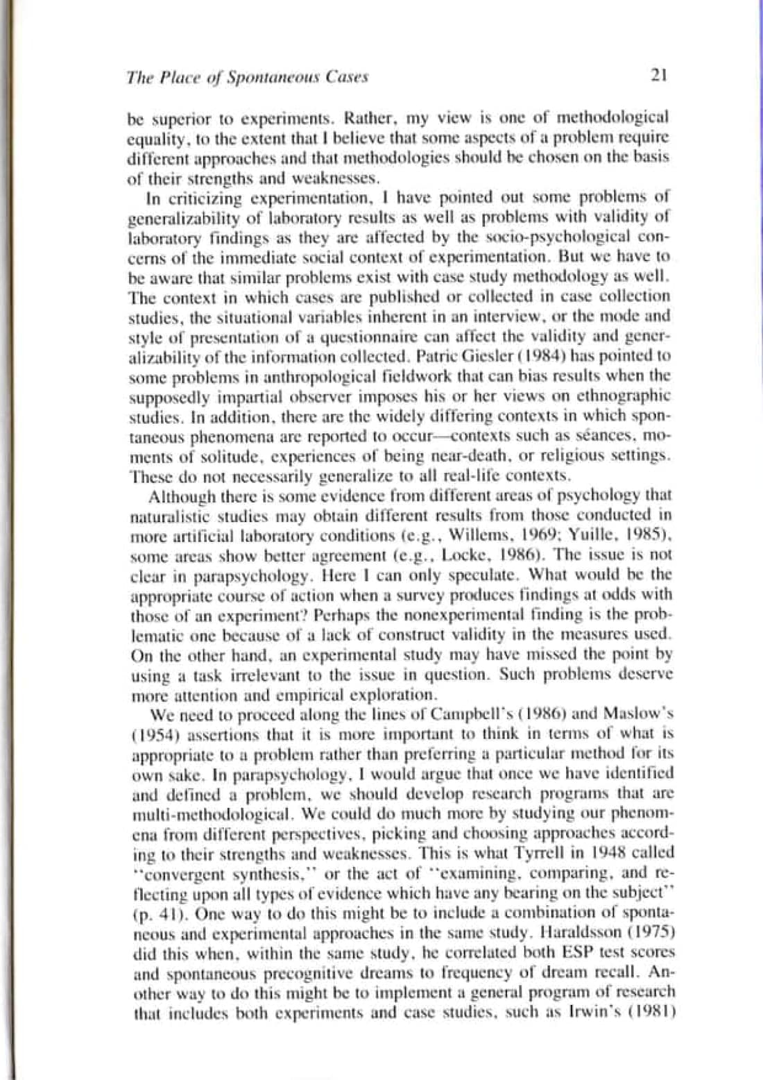 The Place of Spontaneous Cases in Parapsychology, page 21 of 34