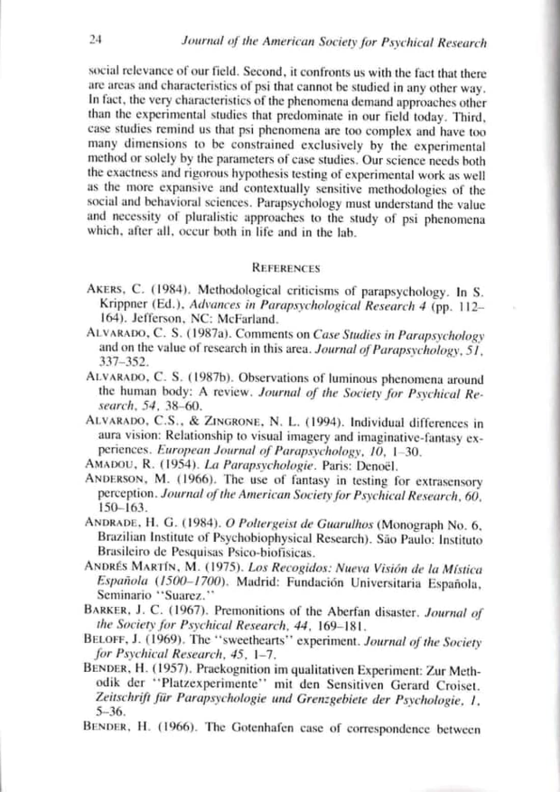 The Place of Spontaneous Cases in Parapsychology, page 24 of 34