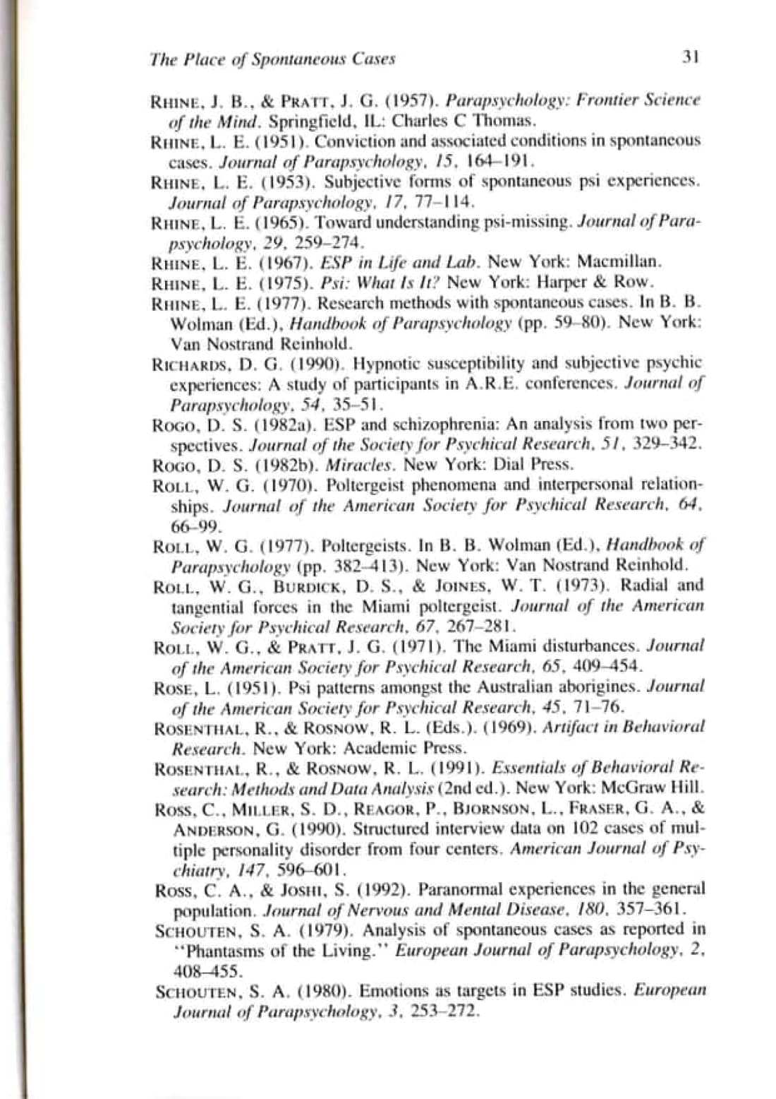The Place of Spontaneous Cases in Parapsychology, page 31 of 34