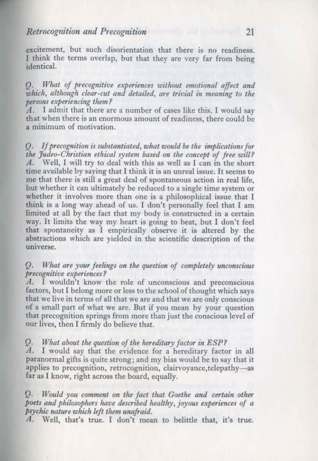 Direct Contacts with Past and Future: Retrocognition and Precognition, page 19 of 21