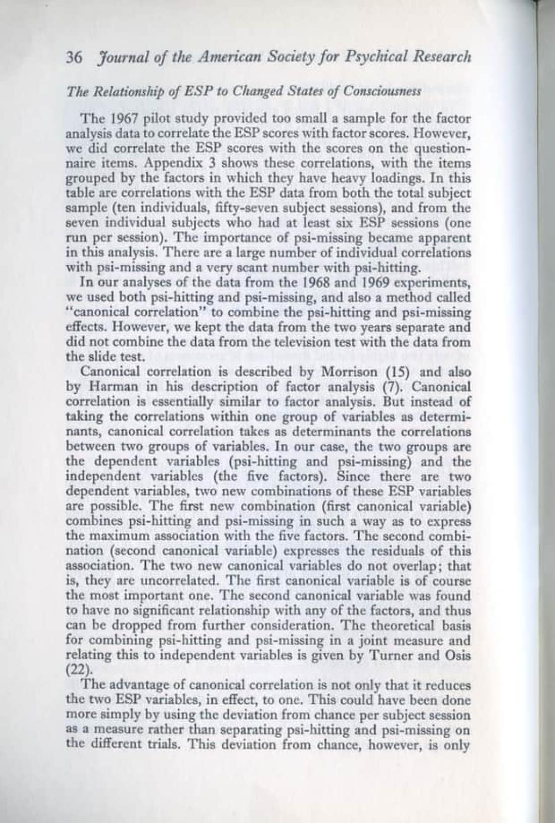 ESP and Changed States of Consciousness Induced by Meditation, page 20 of 49