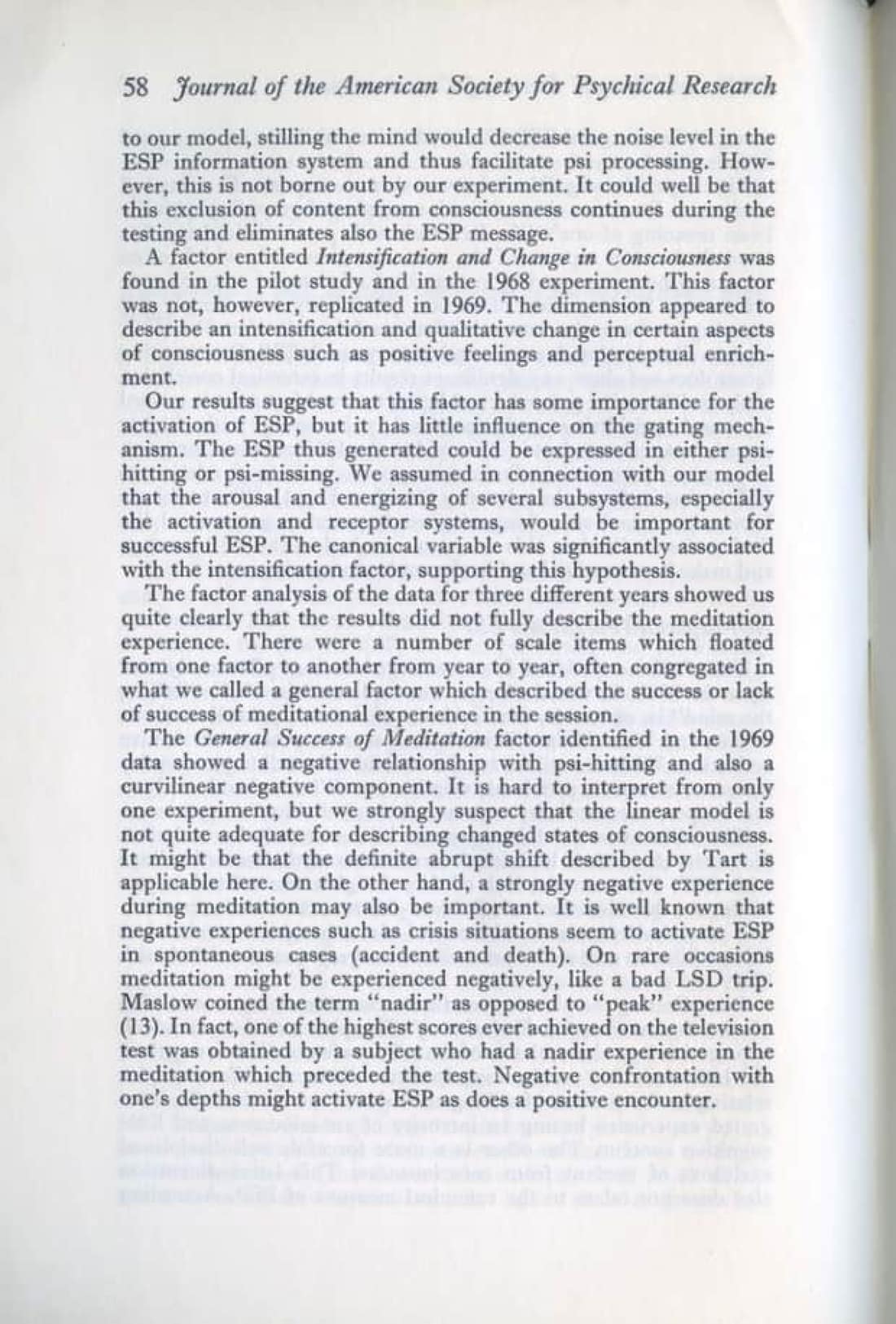 ESP and Changed States of Consciousness Induced by Meditation, page 42 of 49