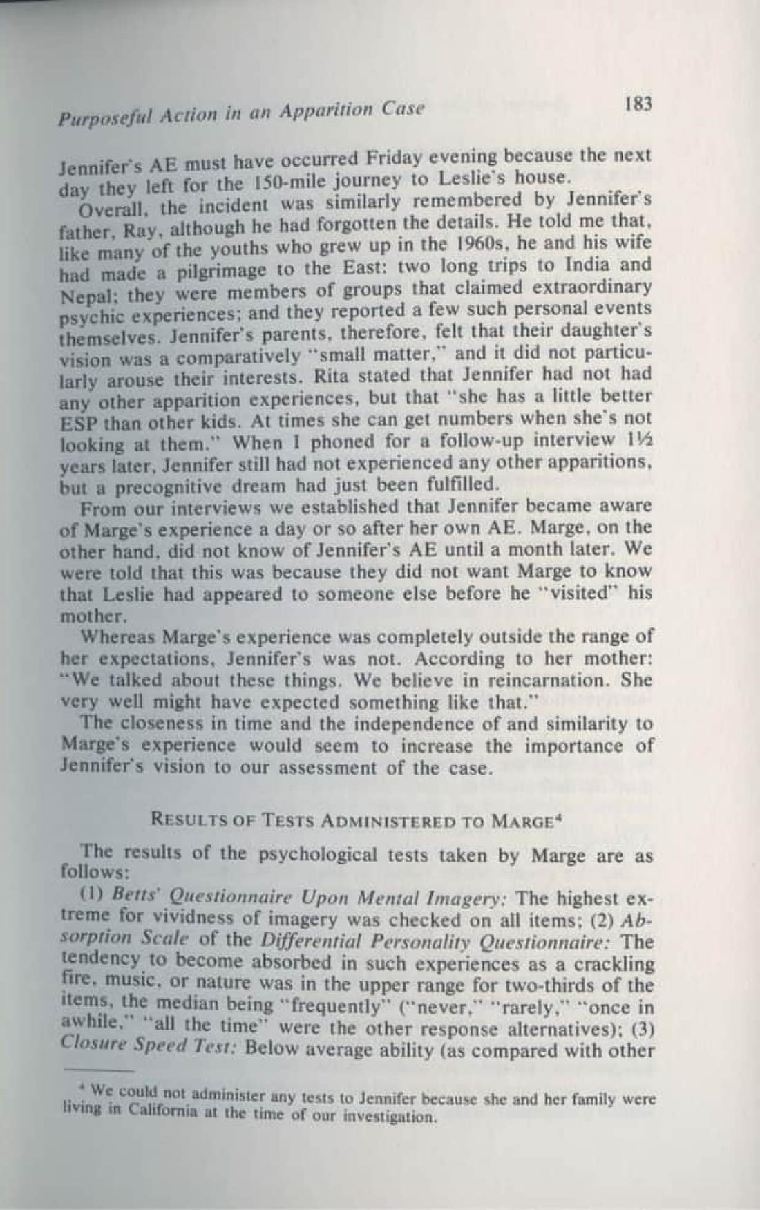 Characteristics of Purposeful Action in an Apparition Case, page 9 of 19