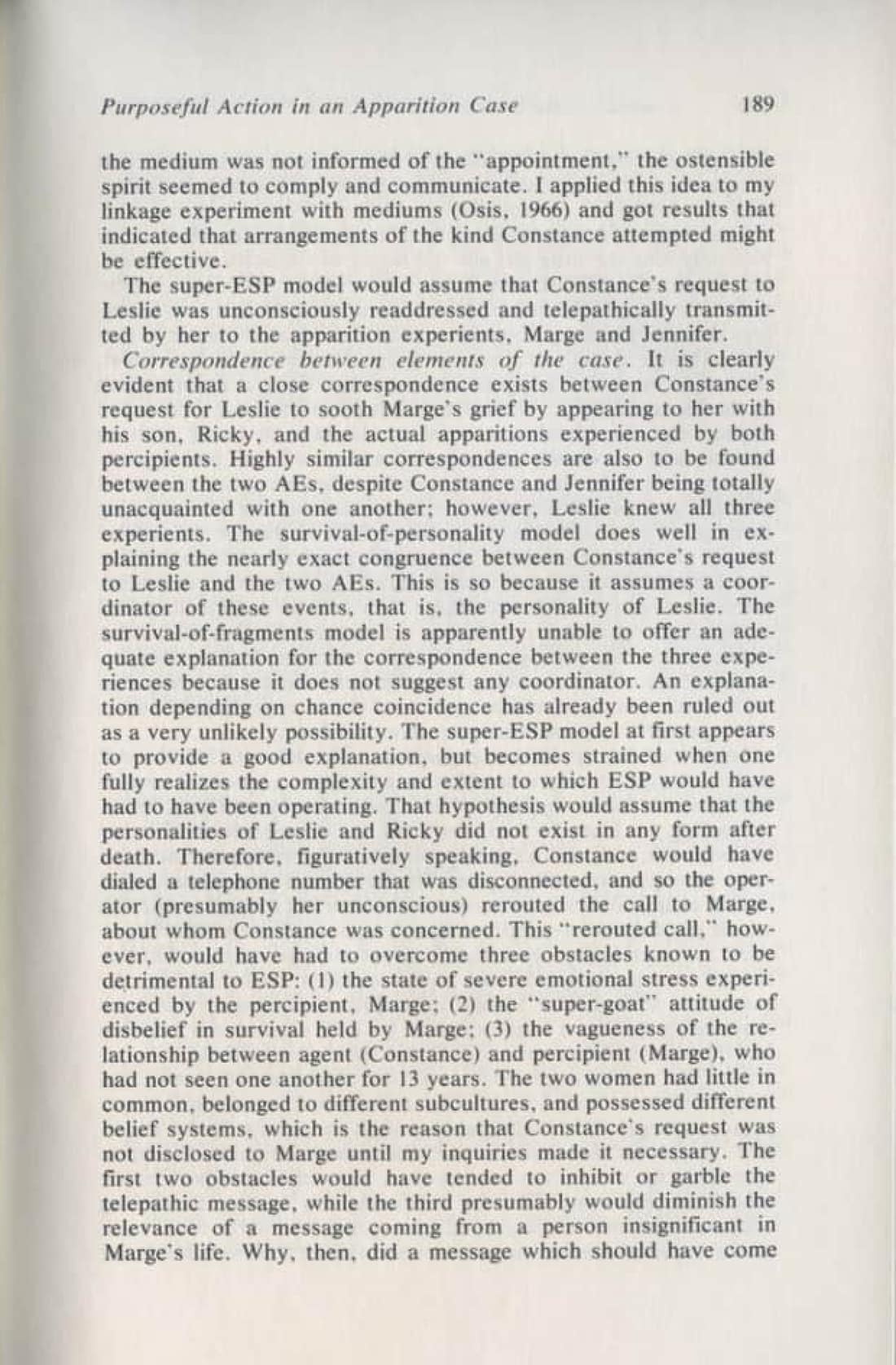 Characteristics of Purposeful Action in an Apparition Case, page 15 of 19