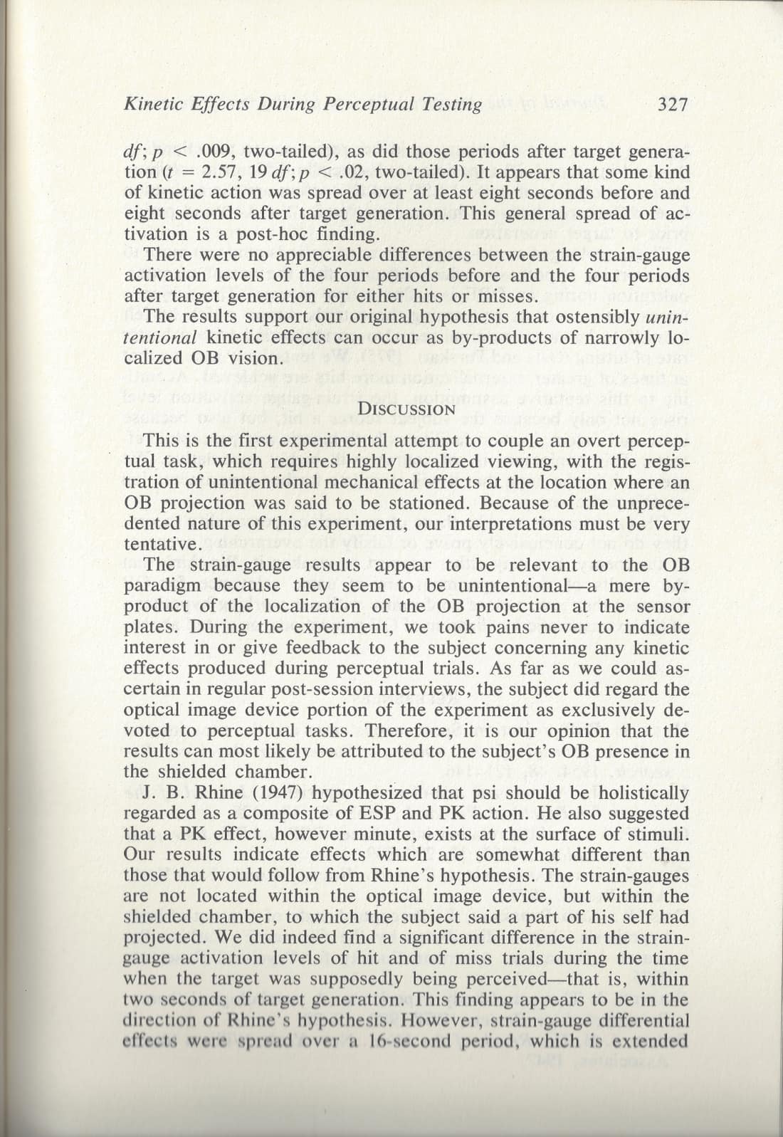 Kinetic Effects at the Ostensible Location of an Out-of-Body Projection During Perceptual Testing, page 9 of 11