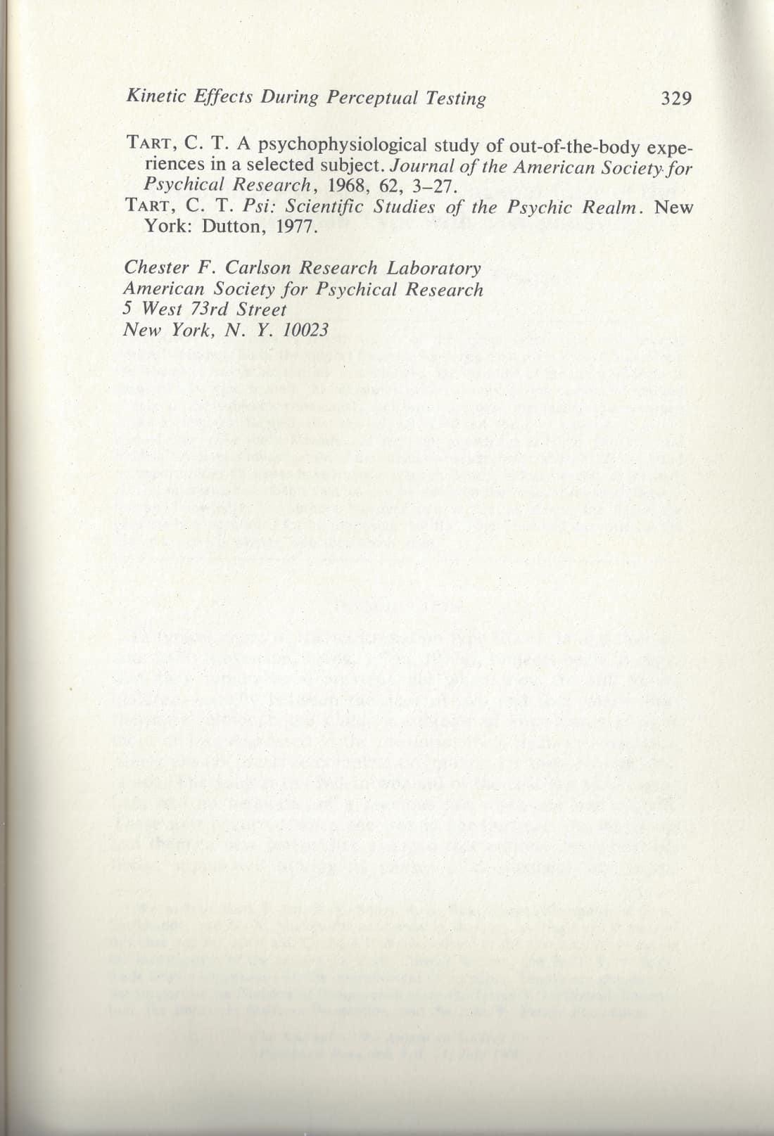 Kinetic Effects at the Ostensible Location of an Out-of-Body Projection During Perceptual Testing, page 11 of 11