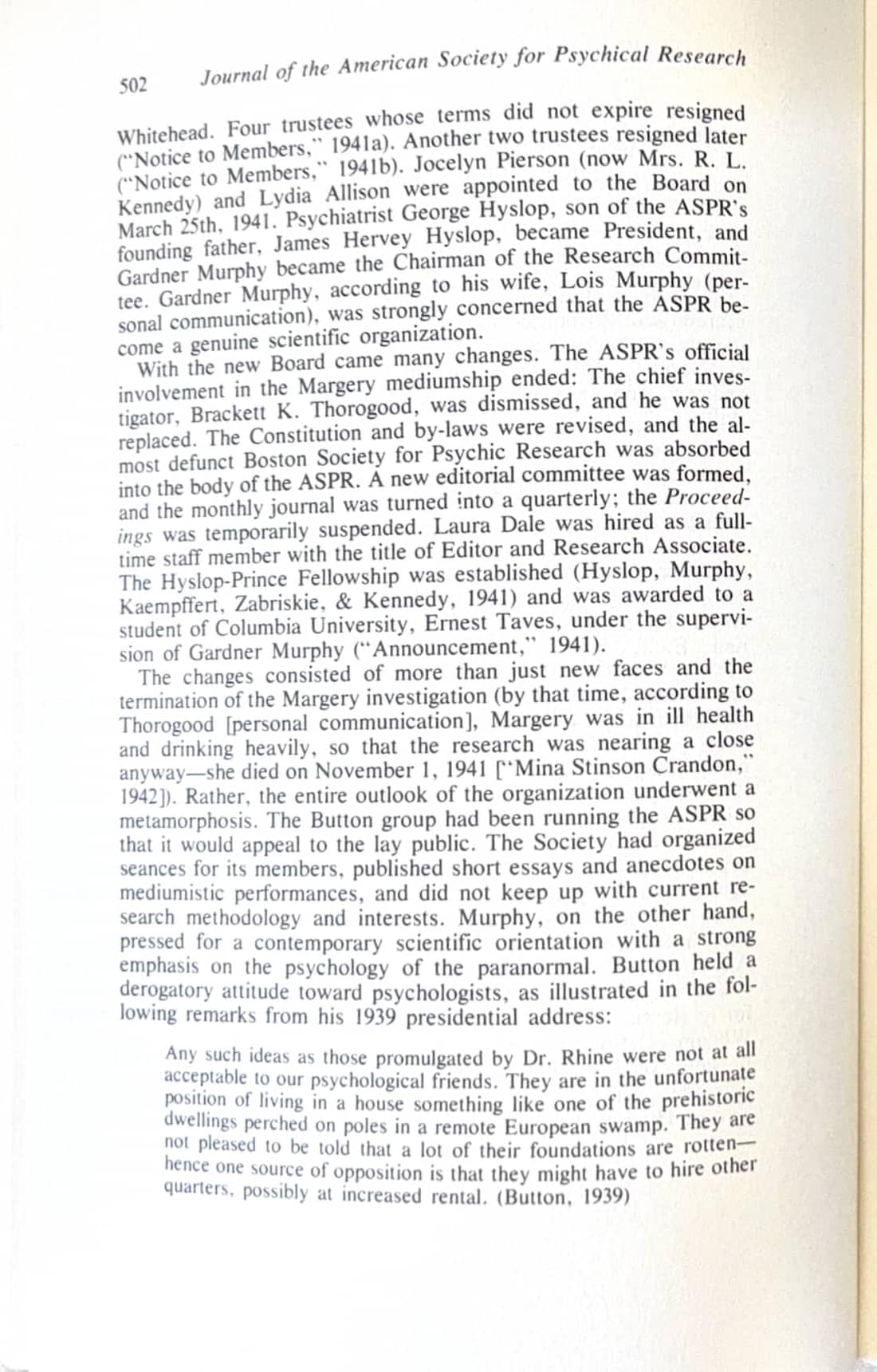 The American Society for Psychical Research 1941–1985: A Personal View, page 2 of 29