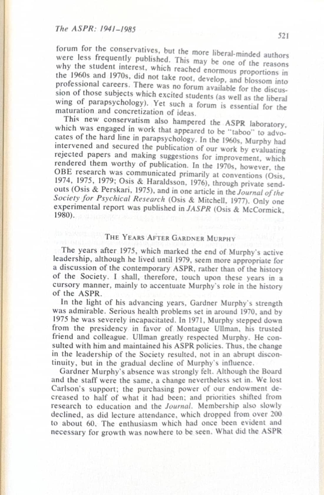 The American Society for Psychical Research 1941–1985: A Personal View, page 21 of 29
