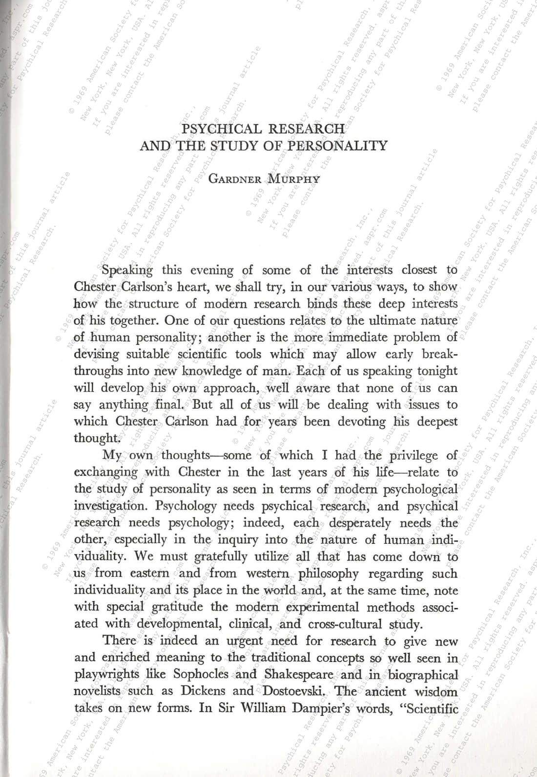 Psychical Research and the Study of Personality, page 2 of 9