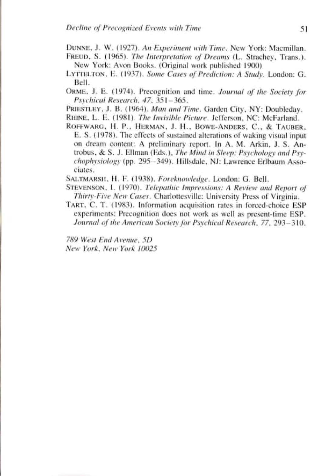 The Decline of Precognized Events with the Passage of Time, page 19 of 19