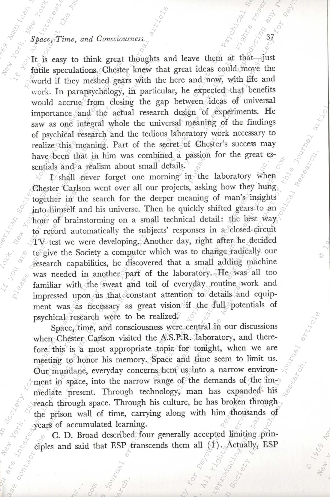 Space, Time, and Consciousness, page 3 of 18