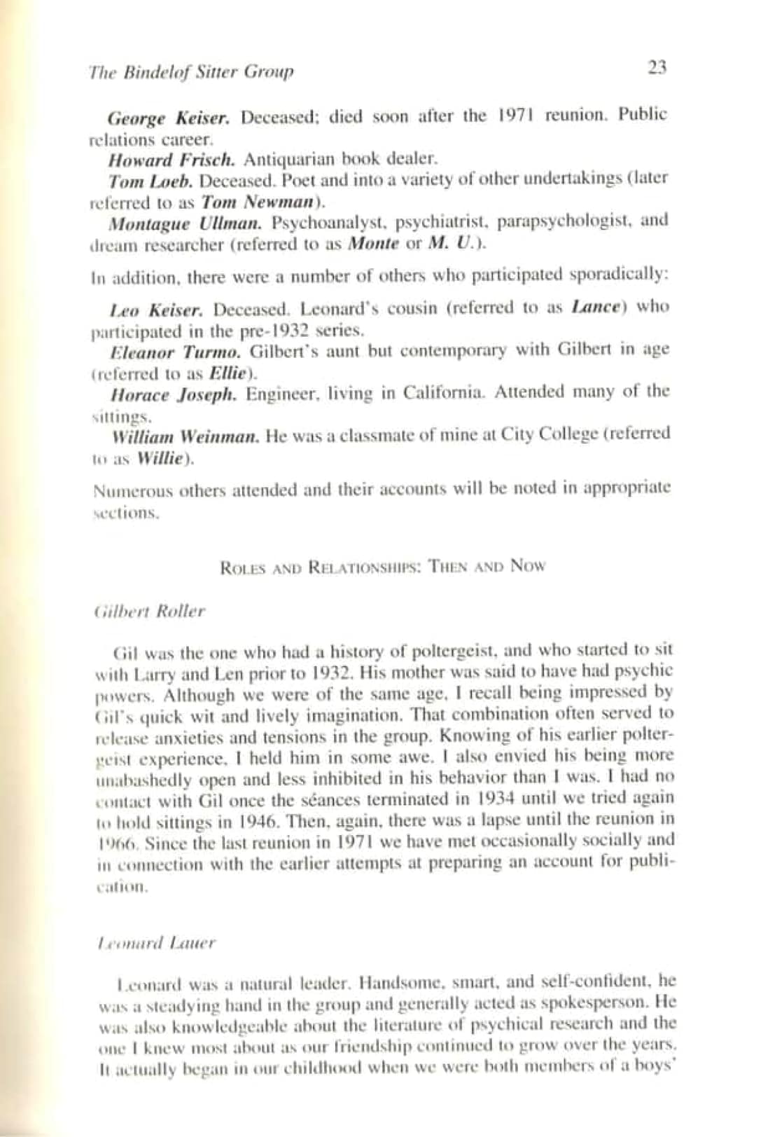 The Bindelof Sitter Group and Its Influence on the Lives of the Participants, page 11 of 95