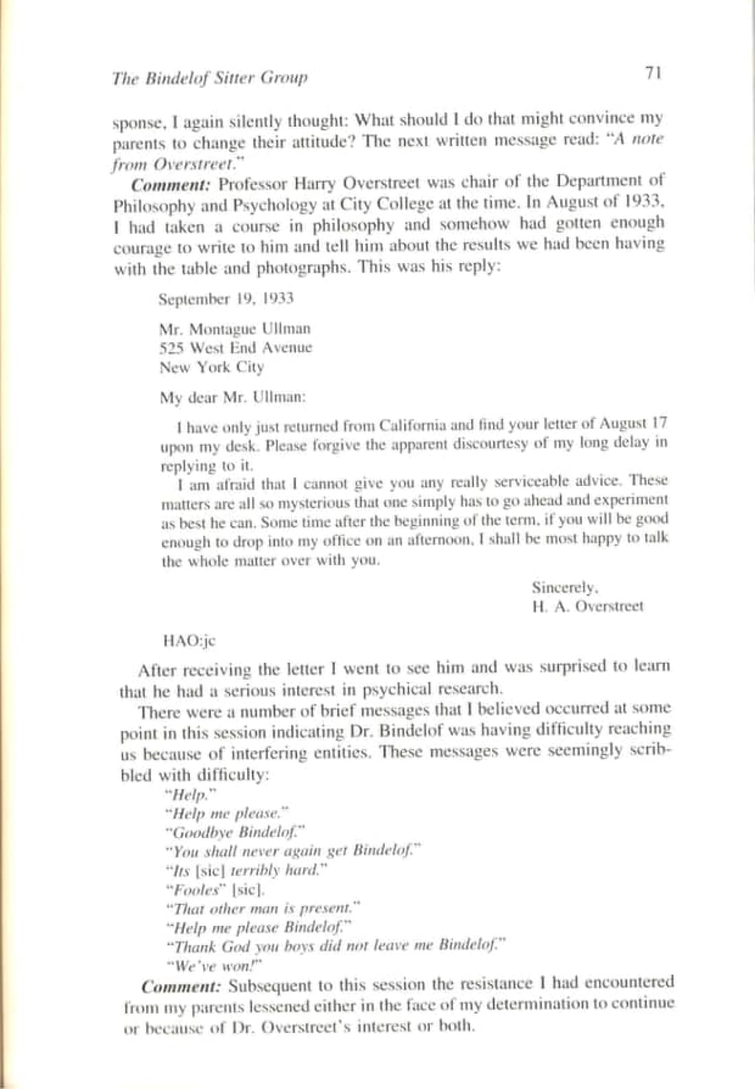 The Bindelof Sitter Group and Its Influence on the Lives of the Participants, page 57 of 95