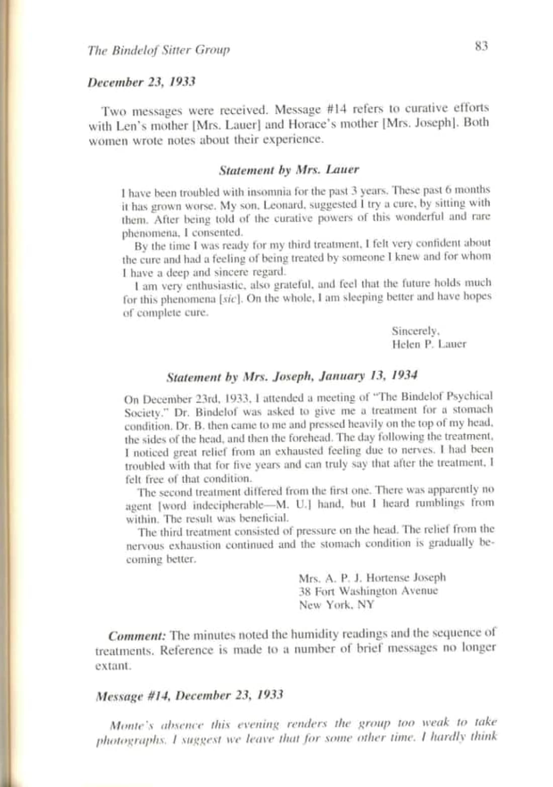 The Bindelof Sitter Group and Its Influence on the Lives of the Participants, page 69 of 95