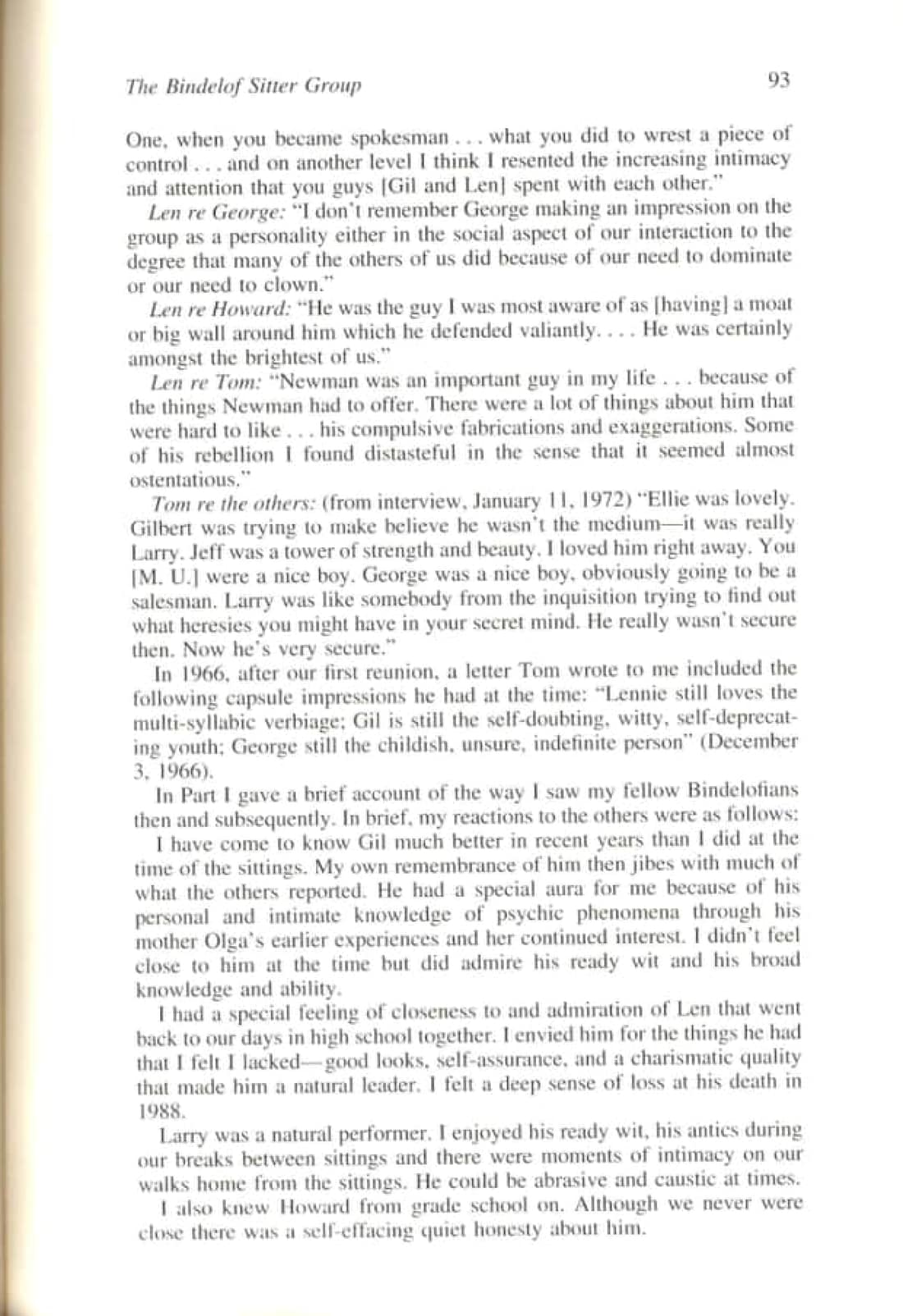 The Bindelof Sitter Group and Its Influence on the Lives of the Participants, page 79 of 95