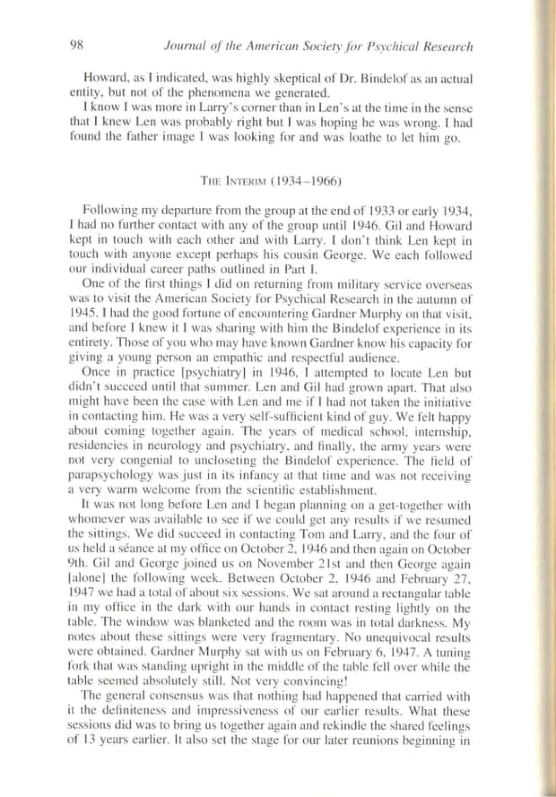 The Bindelof Sitter Group and Its Influence on the Lives of the Participants, page 84 of 95