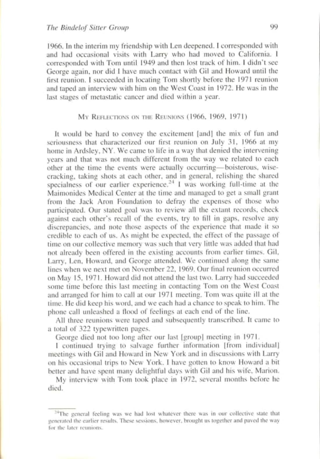 The Bindelof Sitter Group and Its Influence on the Lives of the Participants, page 85 of 95